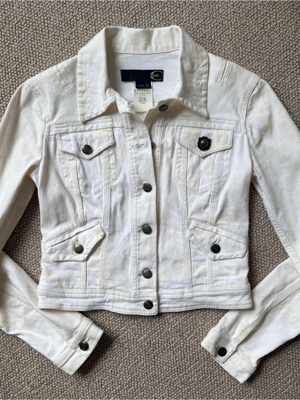 Just Cavalli White Denim Trucker Jacket